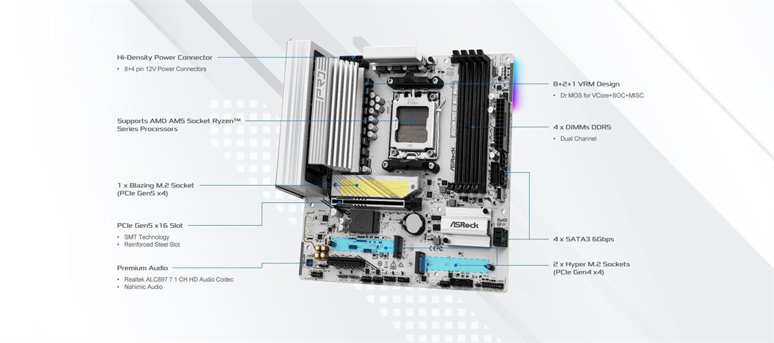 ASROCK MB ASR B850M PRO RSBW