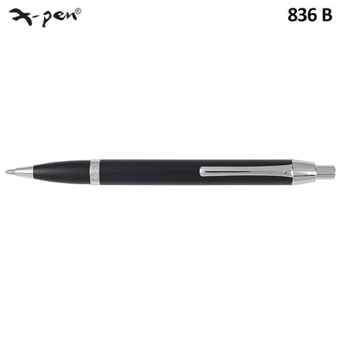 עט ניקו אנודייז שחור כסף כדורי XP-836b X-Pen NIKKO Anodize