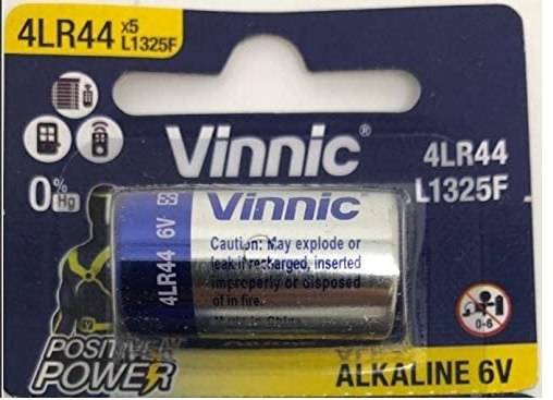 VINNIC 4LR44 L1325F ALKALINE battery 6V סוללה למצלמות 4LR44/L1325F/544A/A544