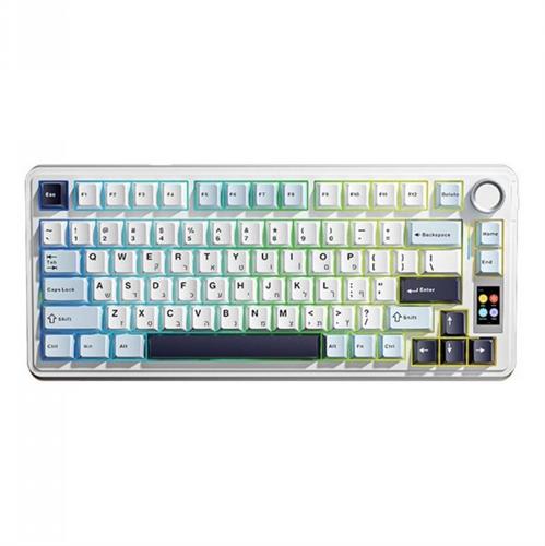 מקלדת גיימינג אלחוטית AULA S75 PRO לבן-כחול - עם חריטה בעברית