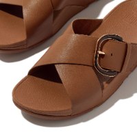 כפכף לולו קרוס סלייד עם אבזם צבע חום פיטפלופ FITFLOP