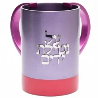 נטלה לנטילת ידיים שילוב צבעוני וכיתוב