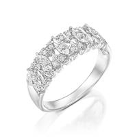 טבעת כח האהבה משובצת יהלומים בזהב לבן 14 קראט