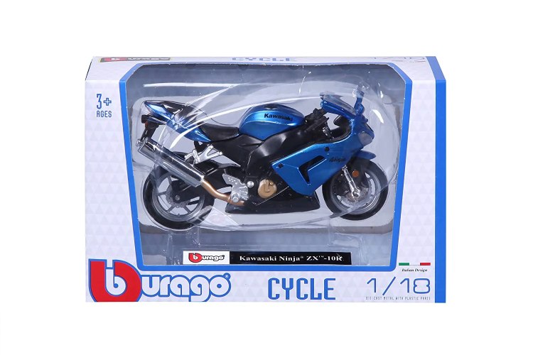 דגם אופנוע בורגו Bburago Kawasaki Ninja ZX-10R 1:18