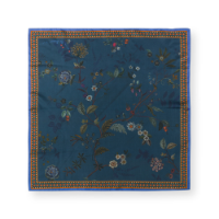 צעיף 100% משי כחול BODHI FLOWER מידות 53X53 ס"מ