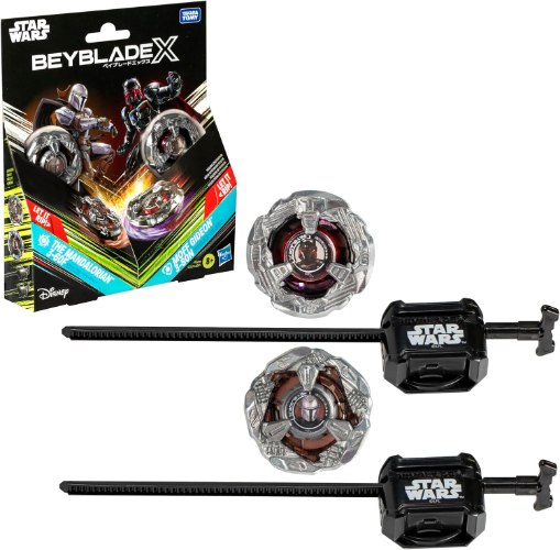 Beyblade X Star Wars Mandalorian vs Moff Gideon סביבונים ומשגרים | בייבלייד Hasbro