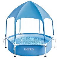 בריכת עמודים עגולה עם גגון| 183X38 סמ| מקט 28209| INTEX | קפיץ קפוץ