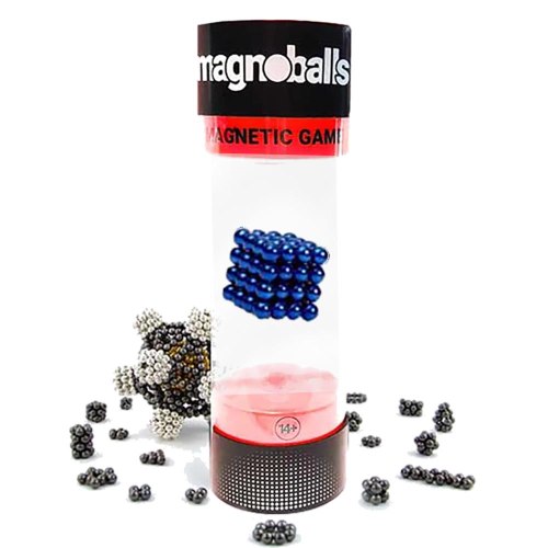 מגנובול - 64 כדורים מגנטים כחול - Magnoballs