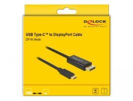 כבל מסך Delock Cable USB Type-C To DisplayPort 4K 60 Hz 1 m