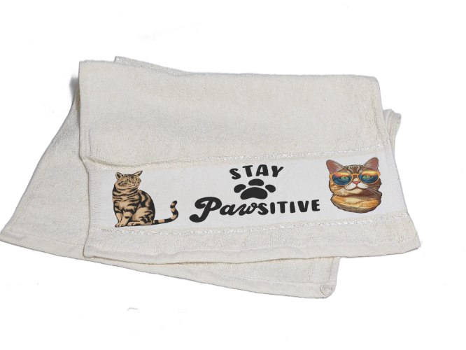 מגבת עם הדפסה | דגם PAWSITIVE