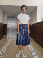חצאית מניילון יפני - כחול נייבי