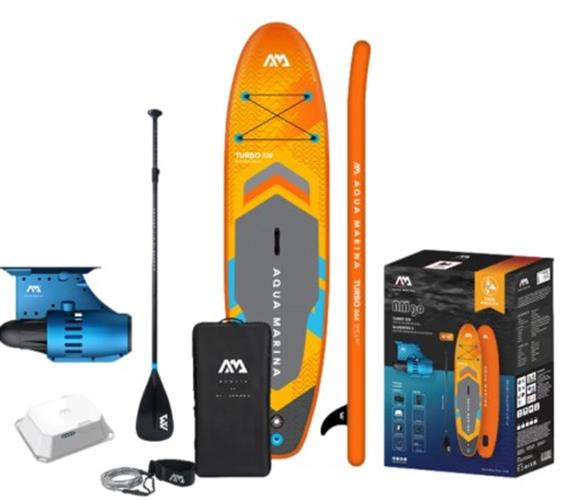 גלשן סאפ + מנוע סנפיר מבית אקווה מרינה Aqua Marina AMgo 366PFS