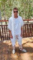 קימונו לבן  ארוך אוברסייז
