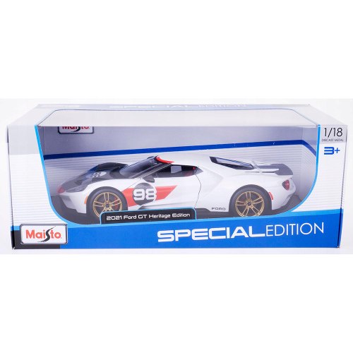 מאיסטו - מכונית פורד גי טי - Maisto 2021 Ford GT Heritage Edition 1:18