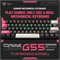 מקלדת גיימינג Onikuma G55 - כוללת מדבקות מקלדת עברית-אנגלית בערכה
