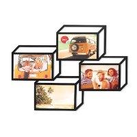 מסגרת עץ לארבע תמונות Tratto 3D  - שחור
