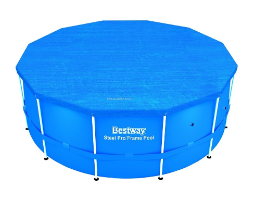 כיסוי לבריכה עגולה מסגרת כחול| 366 קוטר |PVC|  BESTWAY | מקט 58037B| קפיץ קפוץ