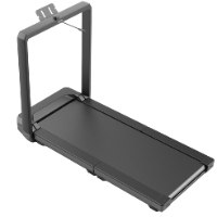הליכון מתקפל WalkingPad MX16 – הליכון כהה עם מסילת ריצה ומוט אחיזה זקוף על רקע בהיר Bluetooth