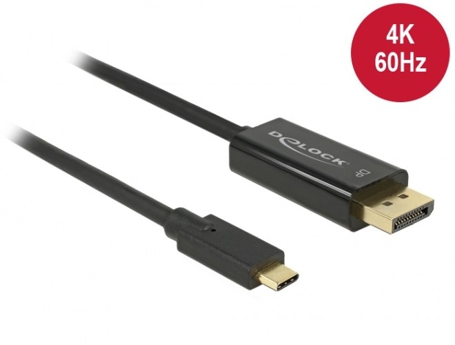כבל מסך Delock Cable USB Type-C To DisplayPort 4K 60 Hz 1 m