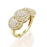 טבעת החלום ליהלום משובצת 1 קראט יהלומים בזהב צהוב או לבן