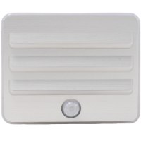 נורת קיר אלחוטית עם חיישן תנועה Miracase MSWL100 – מציגה גוף תאורה מלבני כסוף עם שלושה פסים אופקיים וחיישן תנועה עגול