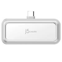 מתאם j5create USB-C עם שני חיבורי USB-C וקורא כרטיסים עם PD100W