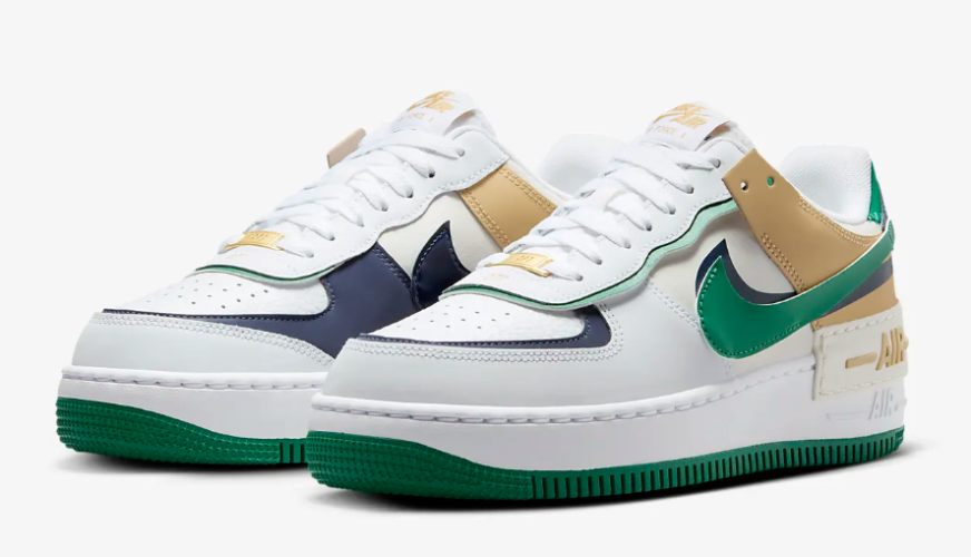 נעלי נייק Air Force 1 SHADOW לבן ירוק