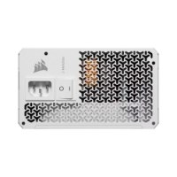 ספק כוח צבע לבן Corsair RM1000e Fully Modular Low-Noise ATX – פאנל אחורי עם שקע חשמל מתג הדלקה כיבוי ופתחי אוורור