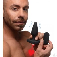 28X לייזר לב סיליקון פלאג אנאלי עם שלט