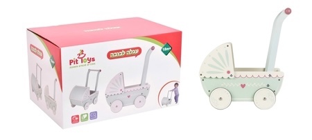 צעצועץ- עגלה לבובה מעץ מלא