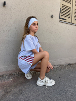 חליפת פרנץ טרי שורט פסים