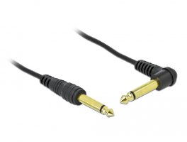 כבל מאריך אודיו מסולסל זוותי Delock Angled Coiled Stereo Jack Extension Cable 6.35 mm 3 pin 2 m