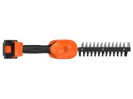 מגזמת שיחים נטענת כולל סוללה Black+Decker BCSS18D1-QW – מבט עליון על המכשיר כשהלהב פונה ימינה.