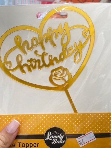 טופר לב happy birthday ורד זהב