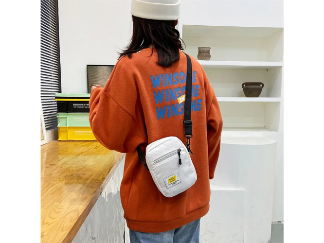 2023 בד נשים של Crossbody תיק מגמת קטן כתף תיק קוריאני מוצק צבע תלמיד טלפון תיק פשוט Shopper רוכסן א
