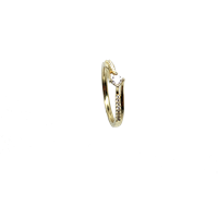 טבעת אירוסין זהב צהוב 14K יהלום מרכזי ויהלומים קטנים MY09160133410