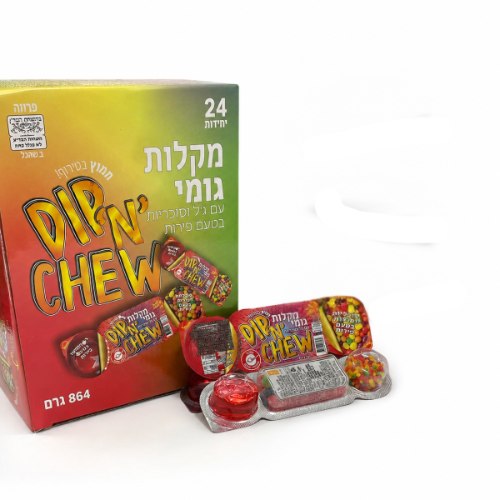 מקלות גומי עם ג'לי וסוכריות בטעם פירות 36 גרם