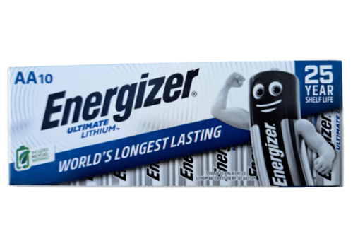 מארז 10 יחידות סוללת ליתיום AA אנרג'ייזר Energizer Ultimate Lithium