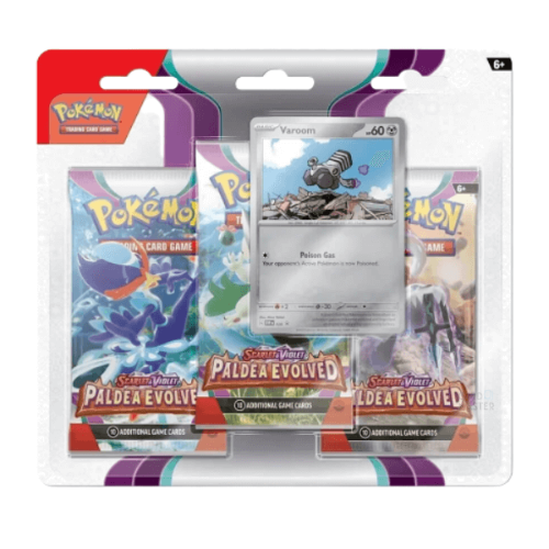 Pokemon TCG: Scarlet & Violet 2 Paldea Evolved 3-Pack Blister Varoom קלפי בליסטר סקרלט ויולט