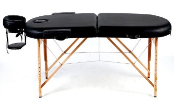 שולחן עיסוי מקצועי 185×70 ס”מ Medics Care MC-145 – שולחן שחור עם ריפוד עבה רגלי עץ בהיר וכרית ראש