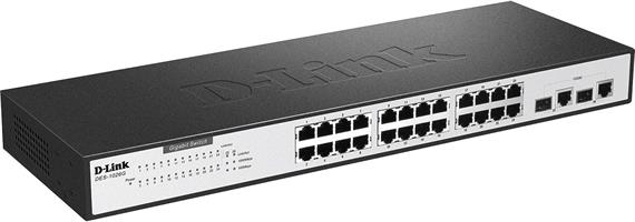 Switch 24 Port 10/100, 2 Gigabit uplink ports, unmanaged, Metal