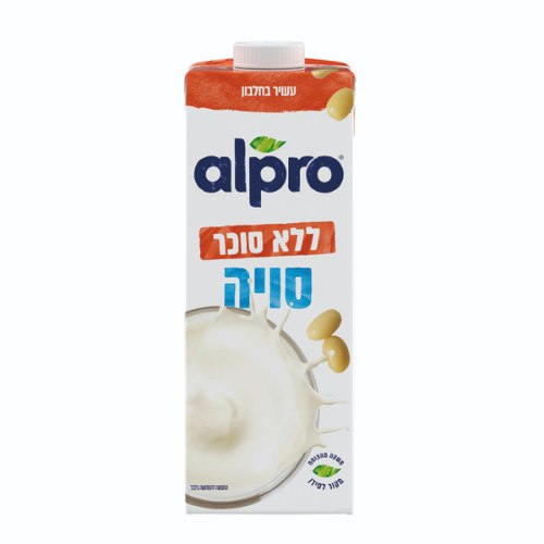 משקה סויה ללא סוכר, 1 ליטר