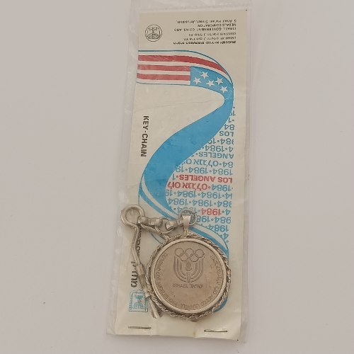 מחזיק מפתחות של מדליה המשחקים האולימפיים, לוס אנג'לס- שנת 1984, מדליה נחושת-ניקל, 30 מ"מ