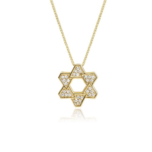 שרשרת לגבר מגן דוד משובץ יהלומים 0.45 קראט