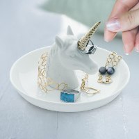חד קרן פורצלן גדול לטבעות ותכשיטים Unicorn XL - מארז לא מושלם