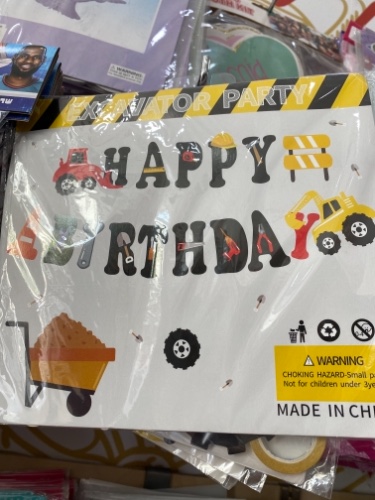 שרשרת דגלים טרקטורים happy birthday