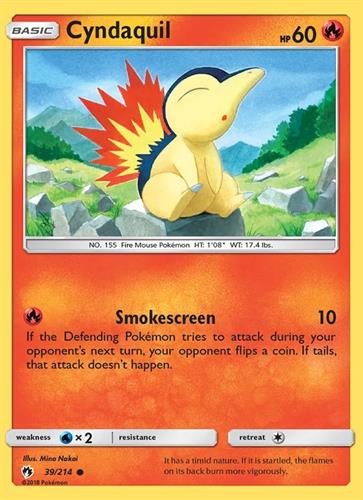 קלף בודד single פוקימון - cyndaquil - Lost Thunder - 39/214