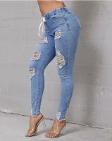 ג'ינס נמתח עם שרוך - קשת מידות רחבה