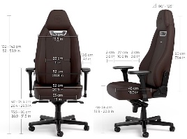 תרשים מידות של כיסא מנהלים נובלצ’יירס Legend Java Edition – כל הפרופורציות מודגשות