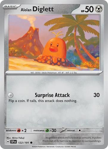 קלף בודד single פוקימון - alolan diglett - Surging Sparks - 122/191